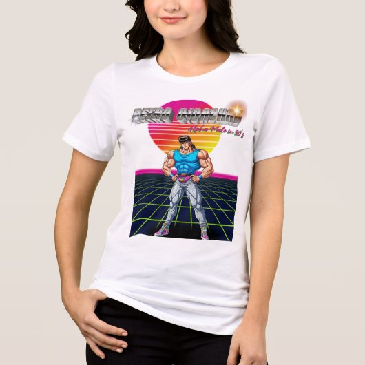 Retro Gigachad  Tri-Blend Shirt (Vorderseite)