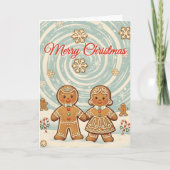 Retro-Gingerbread-Blizzard-Weihnachten Feiertagskarte (Vorderseite)