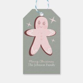 Retro Gingerbread Cookies Groovy Weihnachten Geschenkanhänger