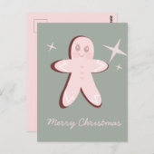 Retro Gingerbread Cookies Groovy Weihnachten Postkarte (Vorne/Hinten)