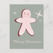 Retro Gingerbread Cookies Groovy Weihnachten Postkarte (Vorderseite)