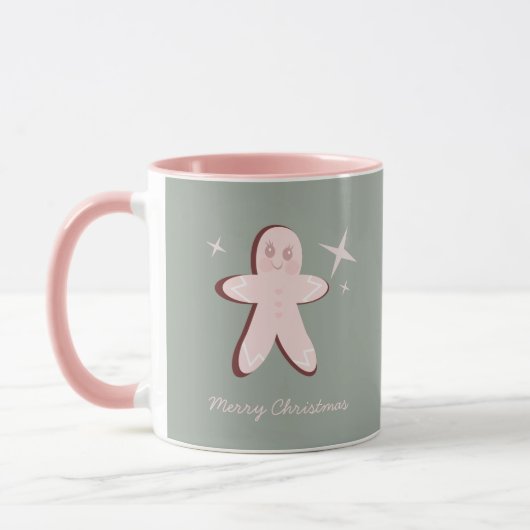 Retro Gingerbread Cookies Groovy Weihnachten Tasse (Links)