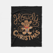 Retro Gingerbread Cowboy Western Howdy Christmas U Fleecedecke (Vorderseite)