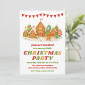 Retro Gingerbread Editable Christmas Party Einladung (Stehend Vorderseite)