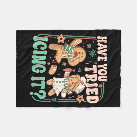 Retro Gingerbread Have You Tried Icing It Er Nurse Fleecedecke (Vorderseite (Horizontal))