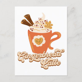 Retro Gingerbread Latte Coffee Postkarte