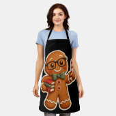 Retro-Gingerbread-Lehrer-Weihnachts-Schürze Schürze (Getragen)