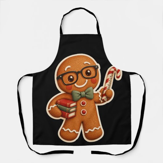Retro-Gingerbread-Lehrer-Weihnachts-Schürze Schürze (Vorderseite)