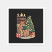 Retro Gingerbread Lesbücher Weihnachtslehrer Serviette (Vorderseite)