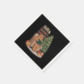Retro Gingerbread Lesbücher Weihnachtslehrer Serviette (Ecke)