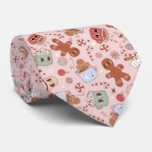 Retro Gingerbread Man Candy Cane Krawatte (Gerollt)