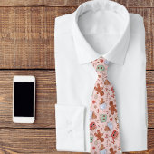 Retro Gingerbread Man Candy Cane Krawatte