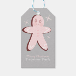 Retro Gingerbrei Cookies Pink Weihnachtsgeschenke  Geschenkanhänger