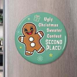 Retro Gingerbrett Ugly Xmas Sweater Contest 2. Magnet