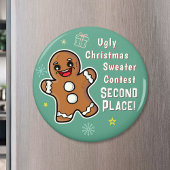 Retro Gingerbrett Ugly Xmas Sweater Contest 2. Magnet