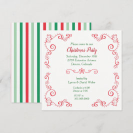 Retro Gingerbrot Candy Cane Border Holiday Party Einladung