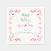 Retro Gingerbrot Candy Cane Border Holiday Serviette (Vorderseite)
