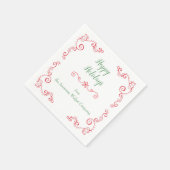 Retro Gingerbrot Candy Cane Border Holiday Serviette (Ecke)