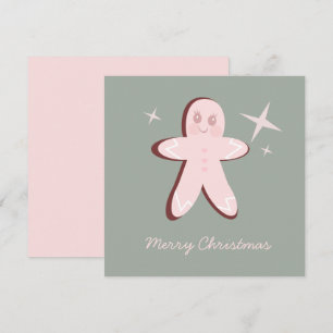 Retro-Gingerbrot-Cookies Groovy-Weihnachten Karte