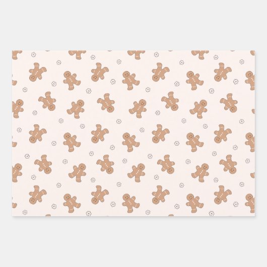 Retro Gingerbrot Cookies und Tee Weihnachten Geschenkpapier Set (Vorderseite 2)
