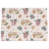 Retro Gingerbrot Cookies und Tee Weihnachten Große Geschenktüte (Vorderseite)