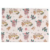 Retro Gingerbrot Cookies und Tee Weihnachten Große Geschenktüte (Rückseite)