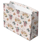 Retro Gingerbrot Cookies und Tee Weihnachten Große Geschenktüte (Rückseite Schrägansicht)