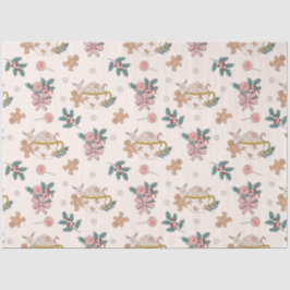 Retro Gingerbrot Cookies und Tee Weihnachten Seidenpapier