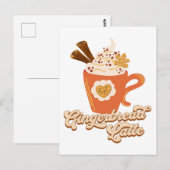 Retro Gingerbrot Latte Coffee Postkarte (Vorne/Hinten)