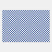 Retro Gingham 3 Blue Geschenkpapier Set (Vorderseite 2)