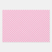 Retro Gingham 3 Rosa Geschenkpapier Set (Vorderseite 3)