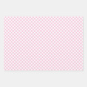 Retro Gingham 3 Rosa Geschenkpapier Set (Vorderseite)