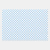 Retro-Gingham Babyblau Geschenkpapier Set (Vorderseite)