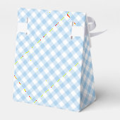 Retro-Gingham Babyblau Geschenkschachtel (Rückseite)