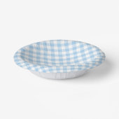 Retro-Gingham Babyblau Pappteller (Gewinkelt)