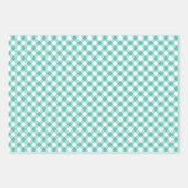Retro-Gingham-Blau-Gras-Grün Geschenkpapier Set (Vorderseite 2)