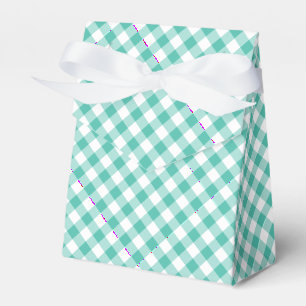 Retro-Gingham-Blau-Gras-Grün Geschenkschachtel