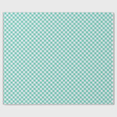 Retro-Gingham-BlauGras-Grün Geschenkpapier (Flach)
