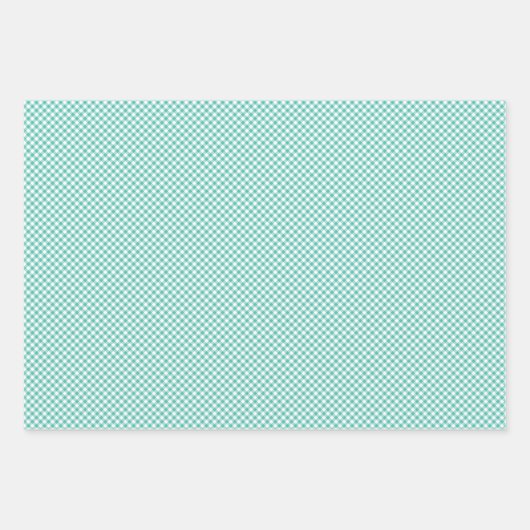 Retro Gingham Bluegrass Green Geschenkpapier Set (Vorderseite 3)