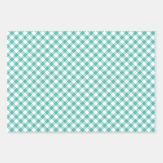 Retro Gingham Bluegrass Green Geschenkpapier Set (Vorderseite 2)