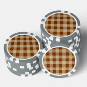 Retro Gingham Braun Pokerchips (Stapel)