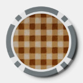 Retro Gingham Braun Pokerchips (Rückseite)