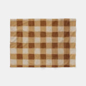 Retro Gingham Brown Fleecedecke (Vorderseite (Horizontal))