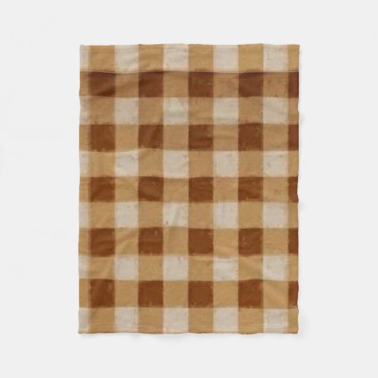 Retro Gingham Brown Fleecedecke (Vorderseite)