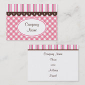 Retro Gingham Business Cards Visitenkarte (Vorne/Hinten)