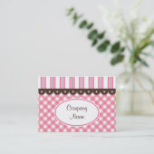Retro Gingham Business Cards Visitenkarte (Stehend Vorderseite)