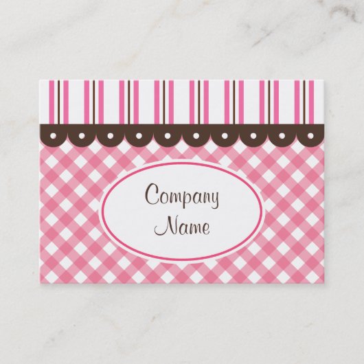 Retro Gingham Business Cards Visitenkarte (Vorderseite)