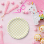 Retro Gingham Butter Yellow Pappteller (Party)