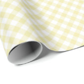 Retro-Gingham Buttergelb Geschenkpapier (Rolleneckpunkt)