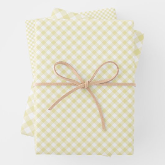 Retro-Gingham Buttergelb Geschenkpapier Set (Beispiel)